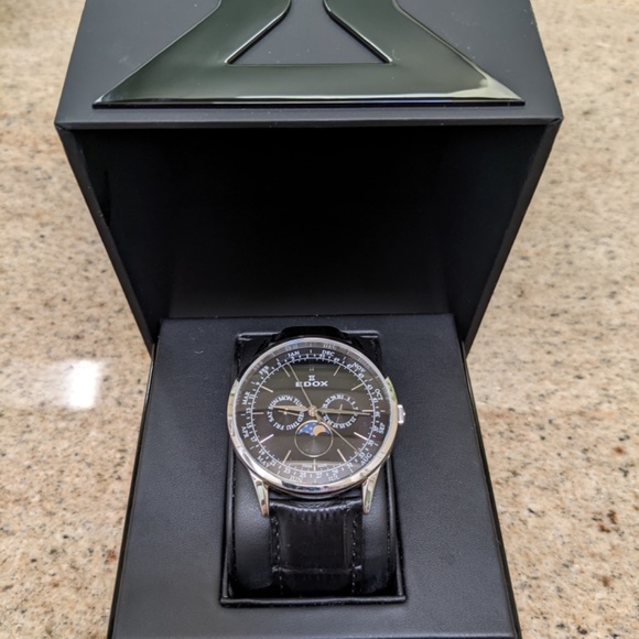 EDOX Les Vauberts Moon Phase Watch - Picture 6 of 13